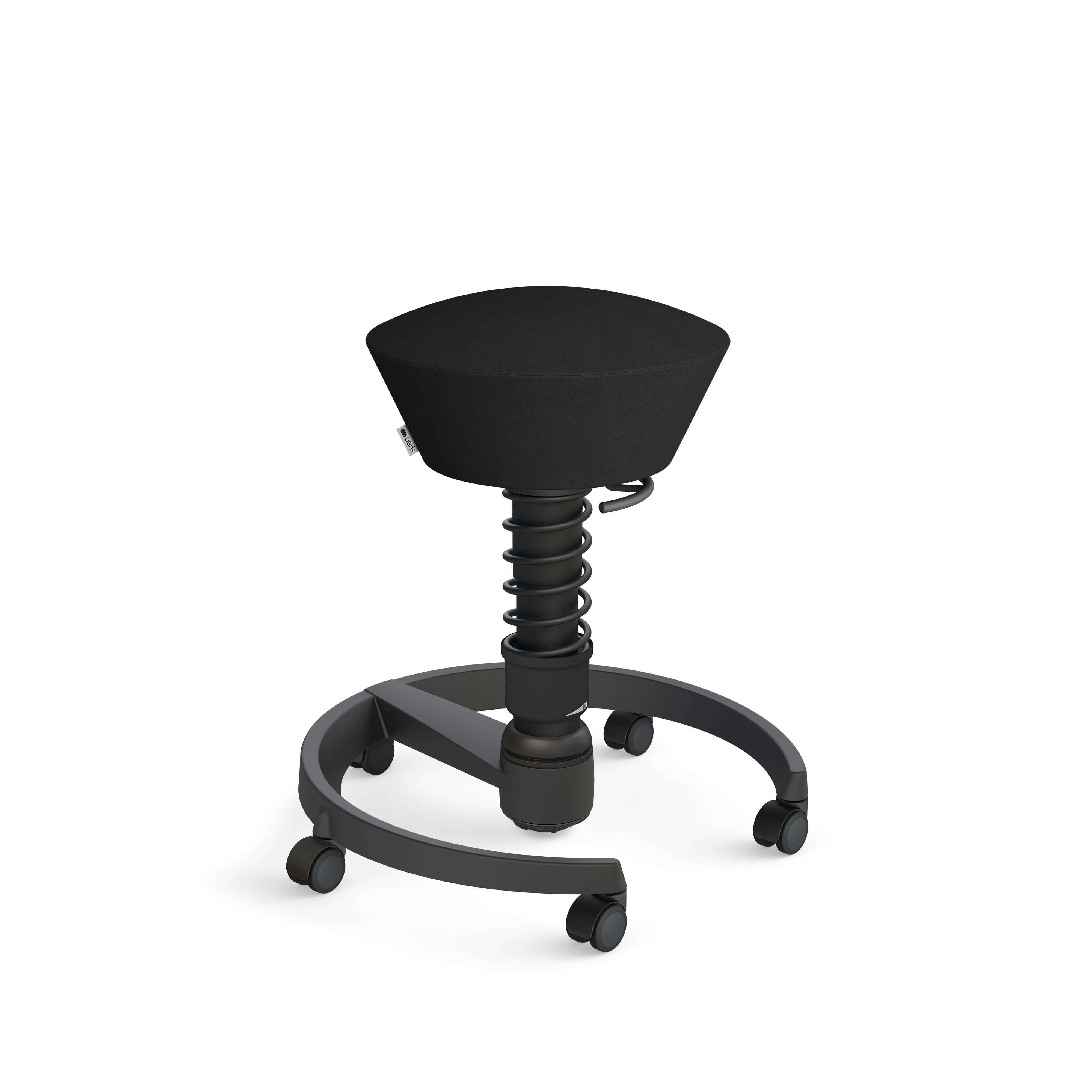 Swopper active chair in black microfibre with Aeris 3D technology for ergonomic movement and comfort.