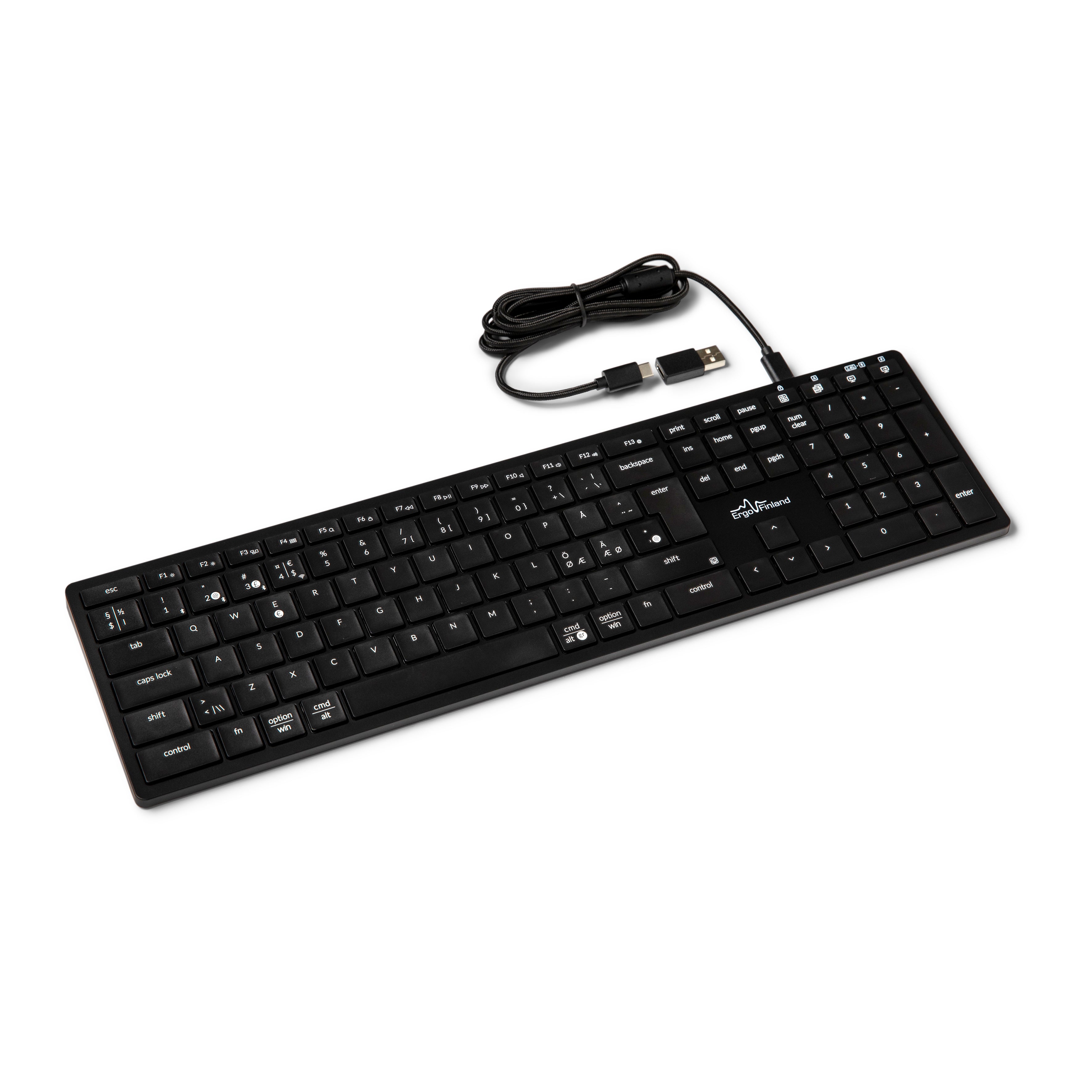 NordType X3 – 3-in-1 näppäimistö – musta
