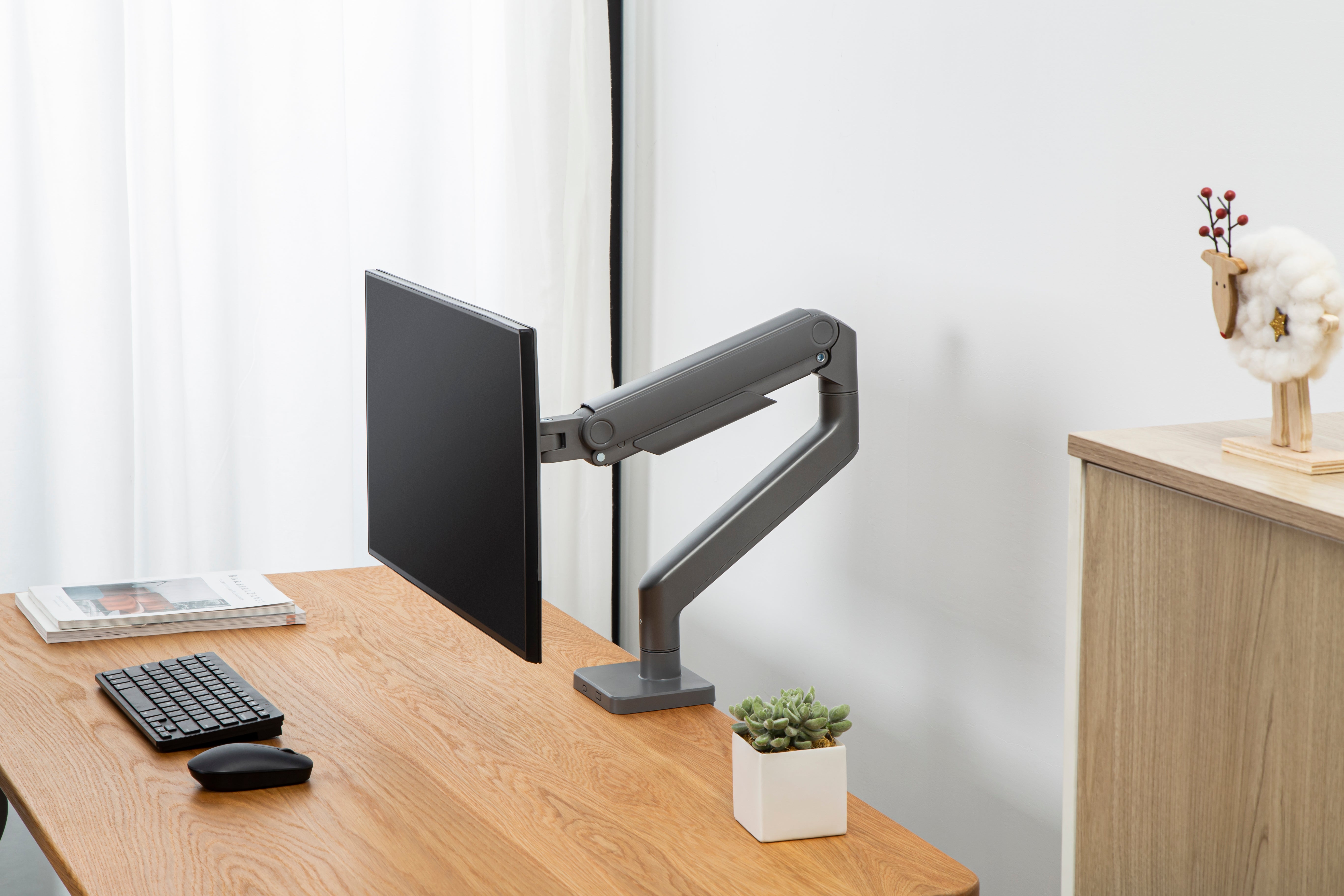 Monitorarm Heavy duty, mörkgrå