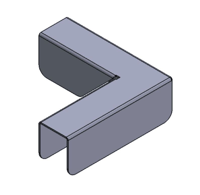 Lattiasermin liitososa - kulma, hopeanharmaa
