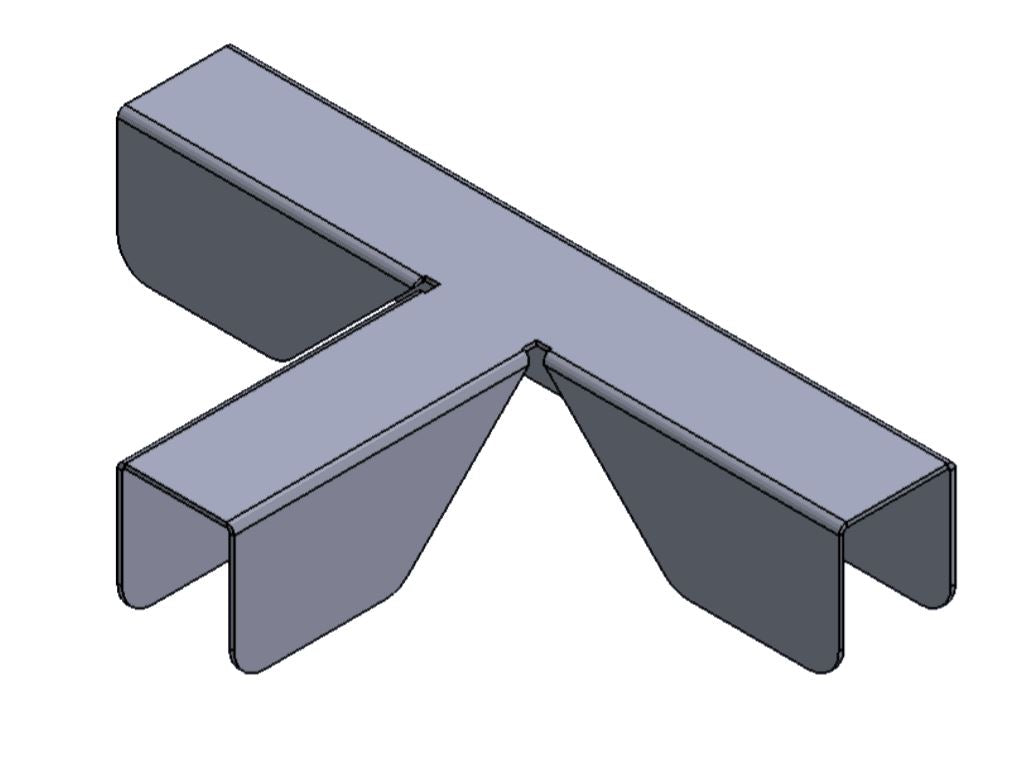 Lattiasermin liitososa - T-malli, hopeanharmaa