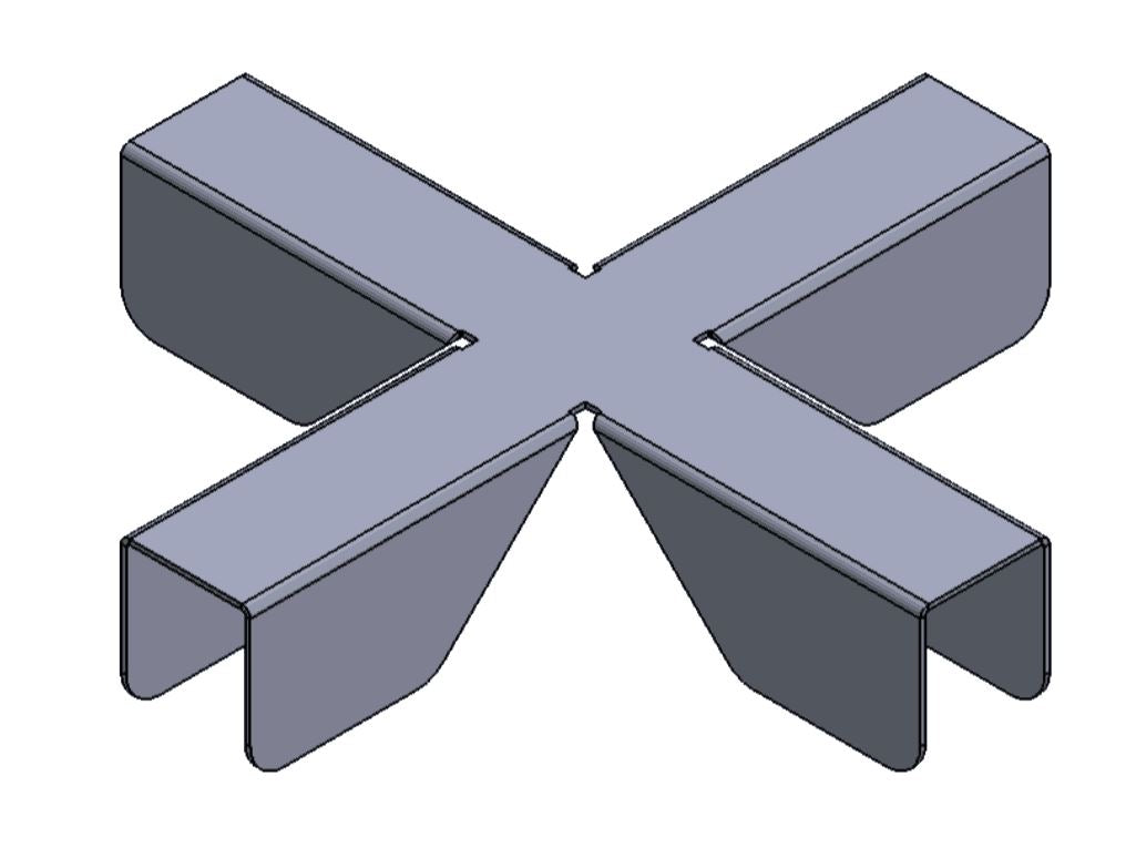 Lattiasermin liitososa - risti malli, hopeanharmaa