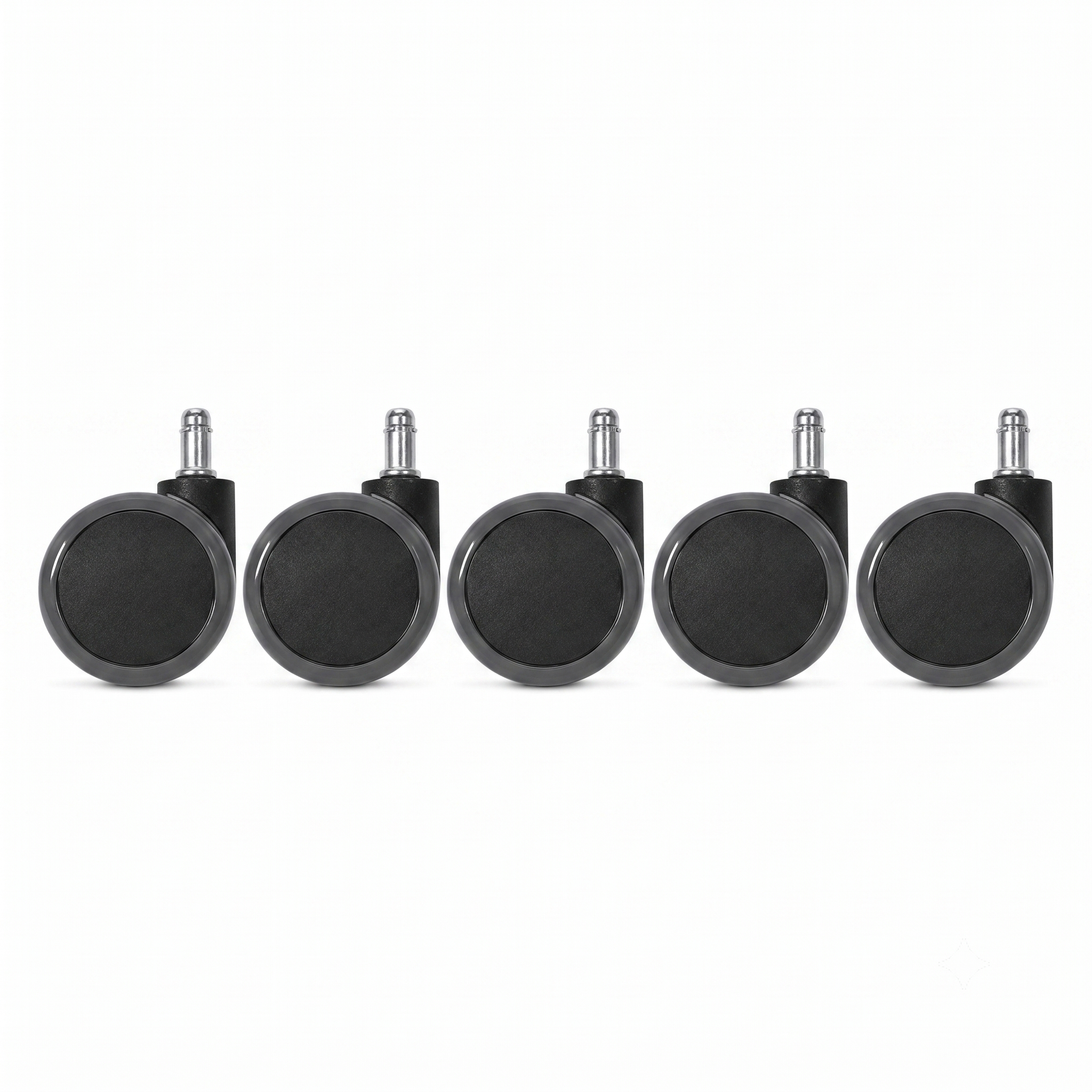 Tuolin pyöräsarja 60 mm, pehmeä pinta, 11 mm tappi (5 kpl)