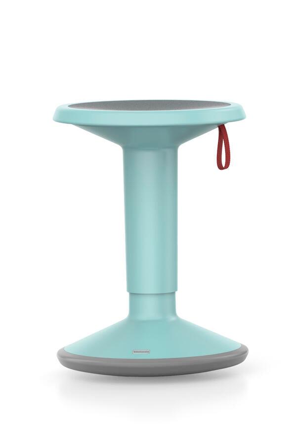 UPis1 90 junior stool, turquoise, ergonomic design with 360-degree rotation and height adjustment.