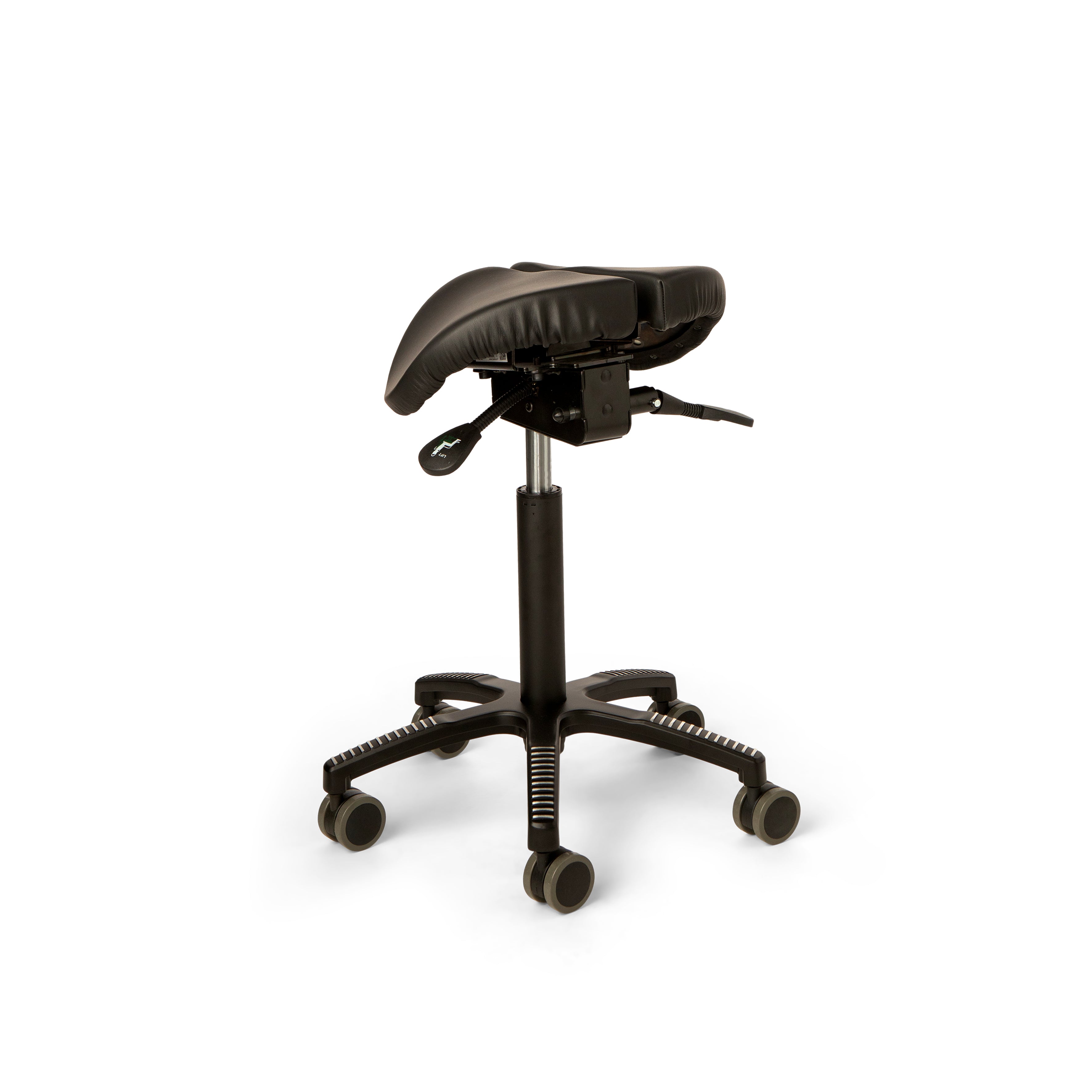 Core Split Tilt satulatuoli, musta keinonahkaverhoilu
