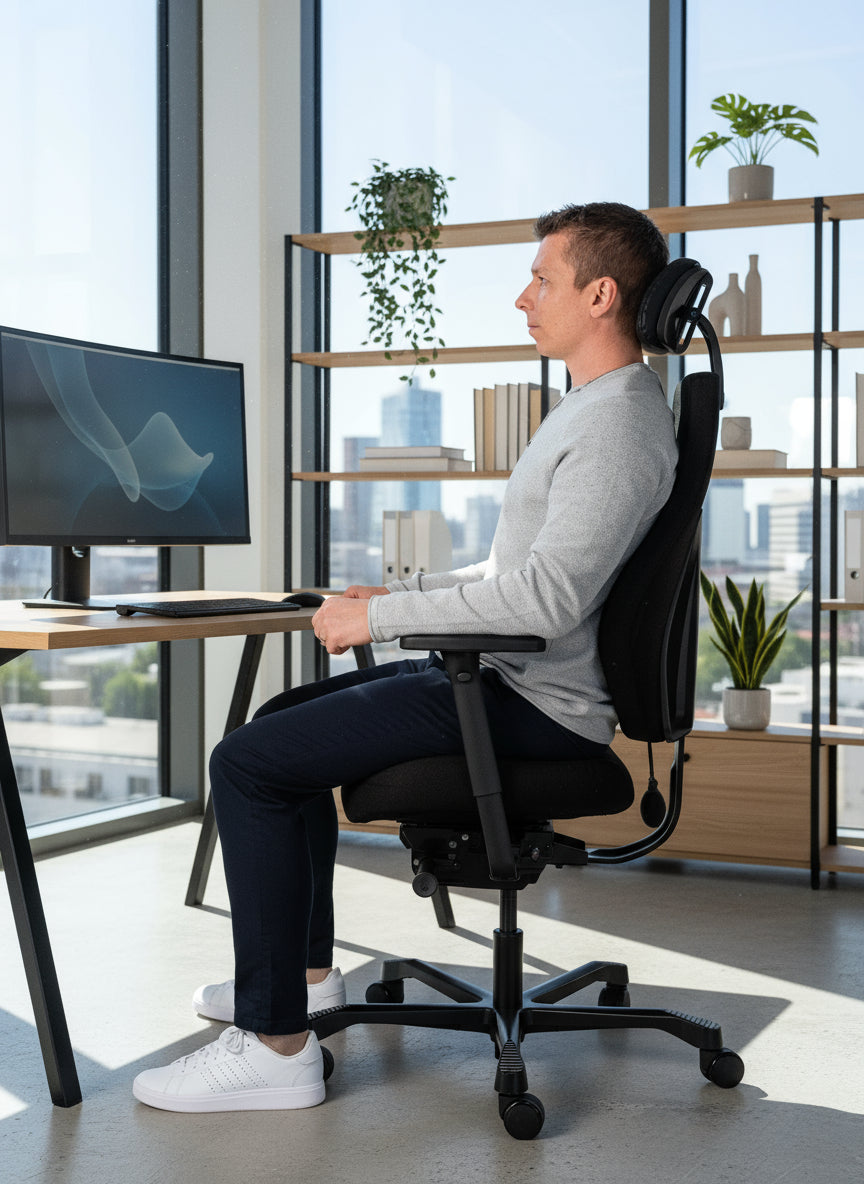 Josefin kontorsstol, svart tygklädsel