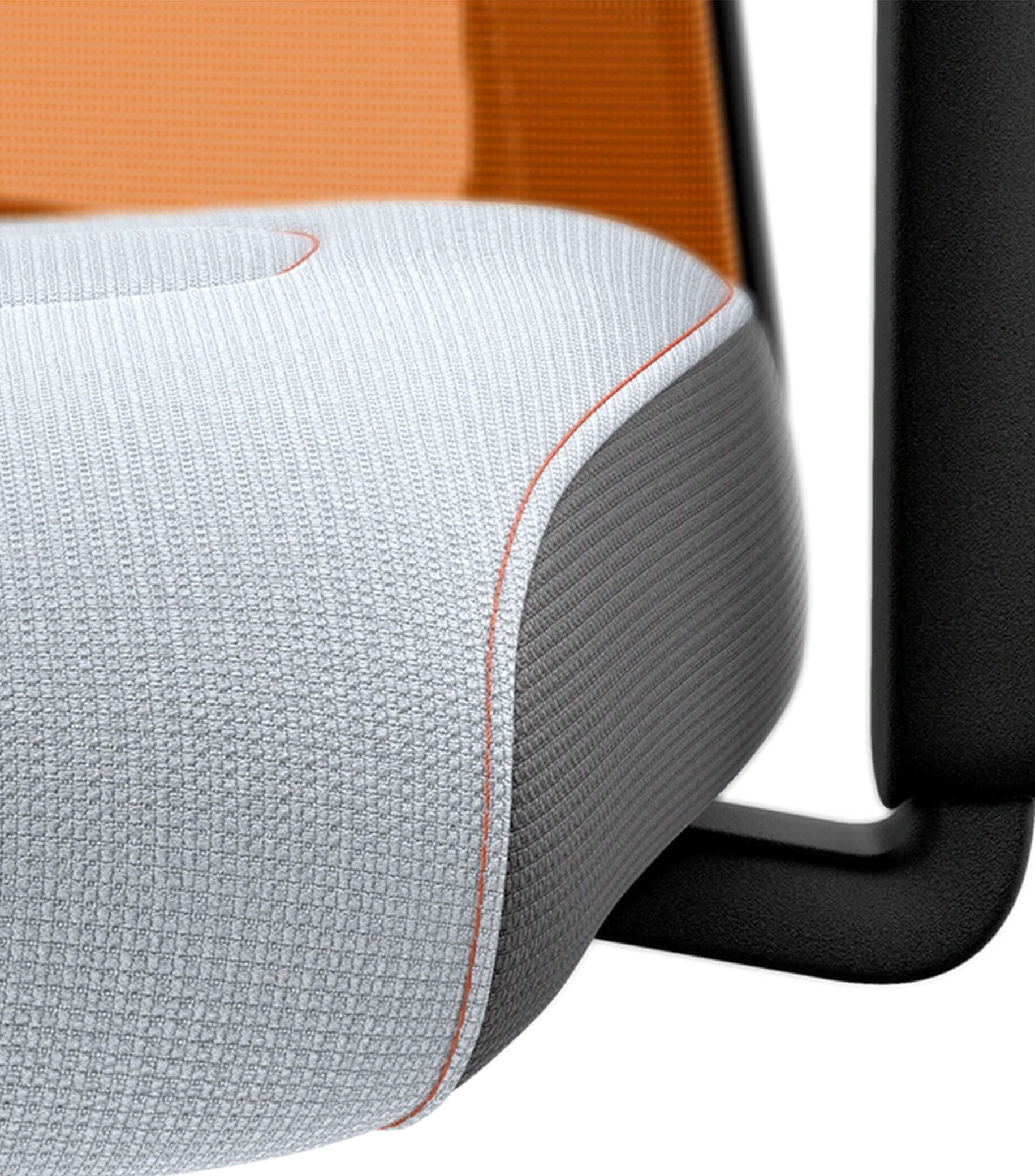 Close-up of EVERY ACTIVE Edition #09 chair with Flextech mechanism, featuring orange mesh back and ergonomic design.