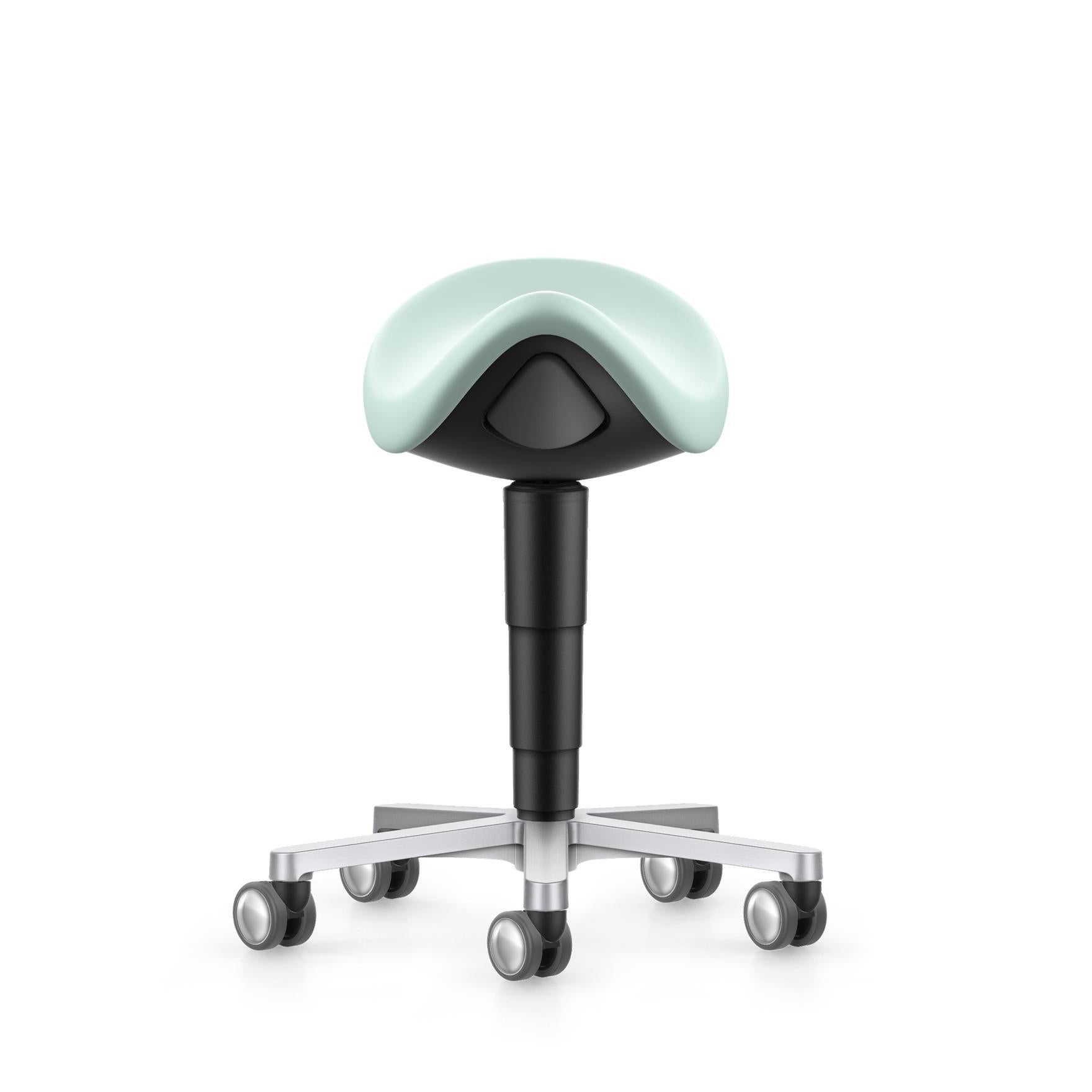 Stool laboratorie/medical sadelstol, mintgrön konstläder