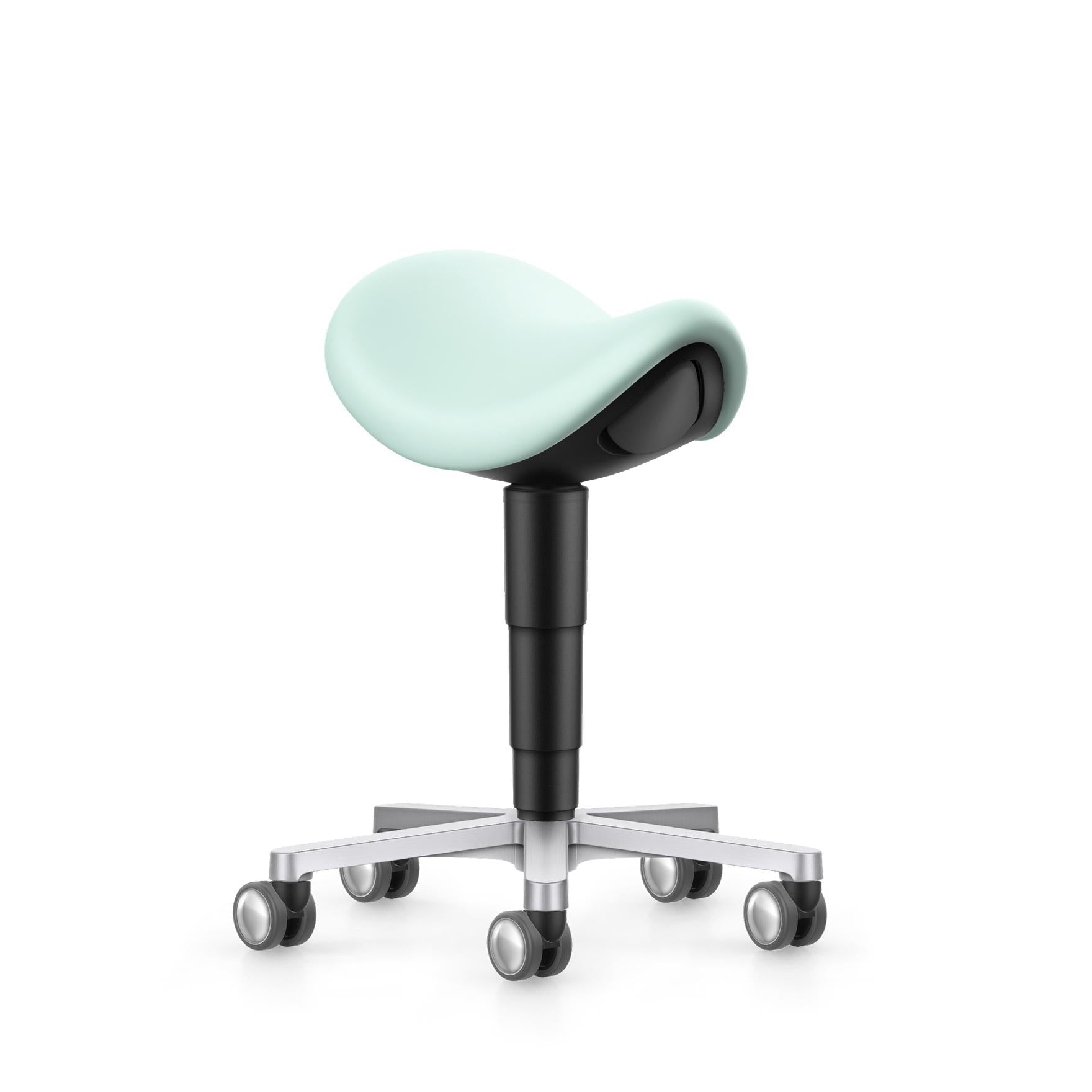 Stool laboratorie/medical sadelstol, mintgrön konstläder