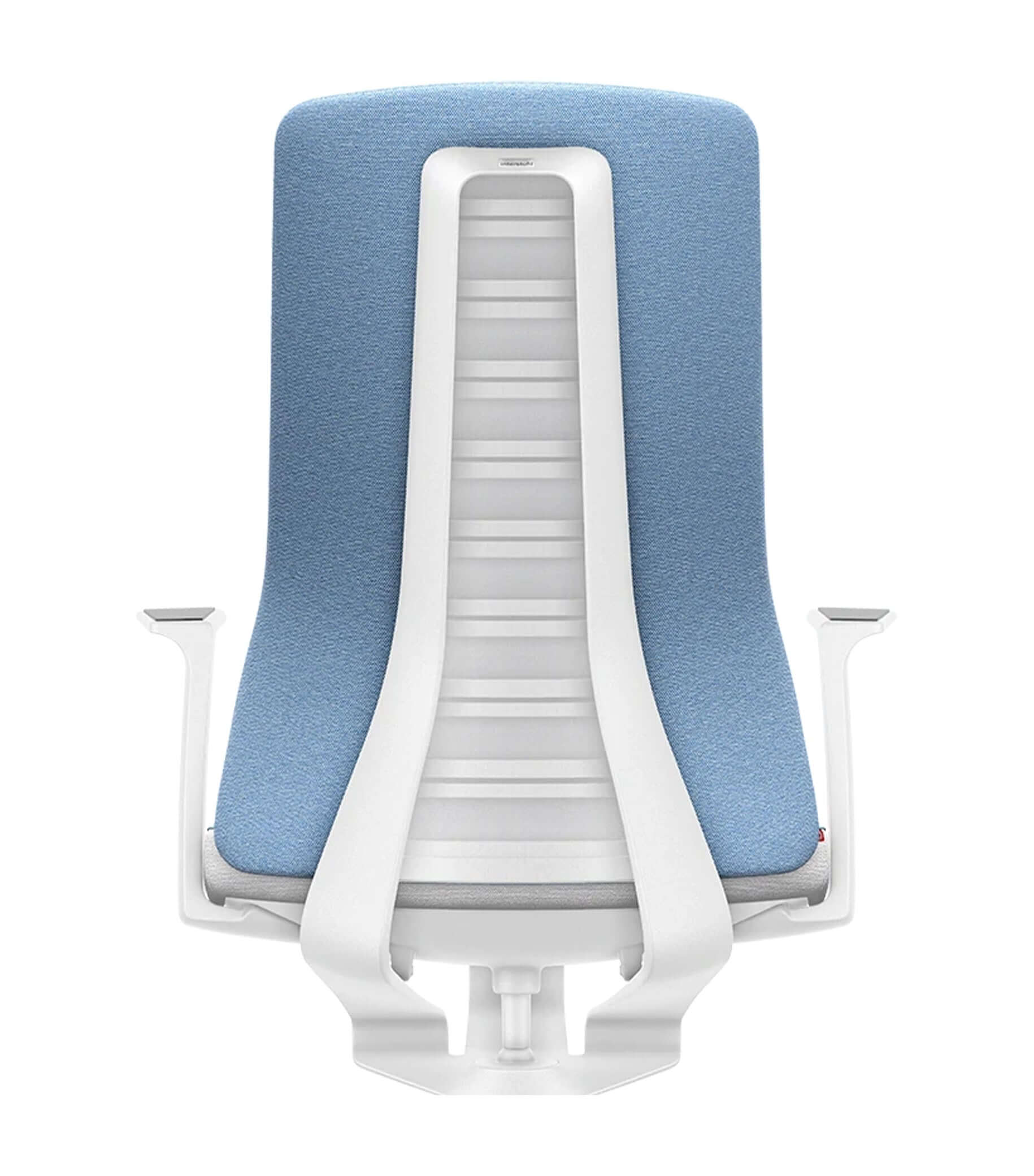 Ergonomic chair with Smart-Spring technology and padded backrest in blue, designed for active sitting and enhanced movement.