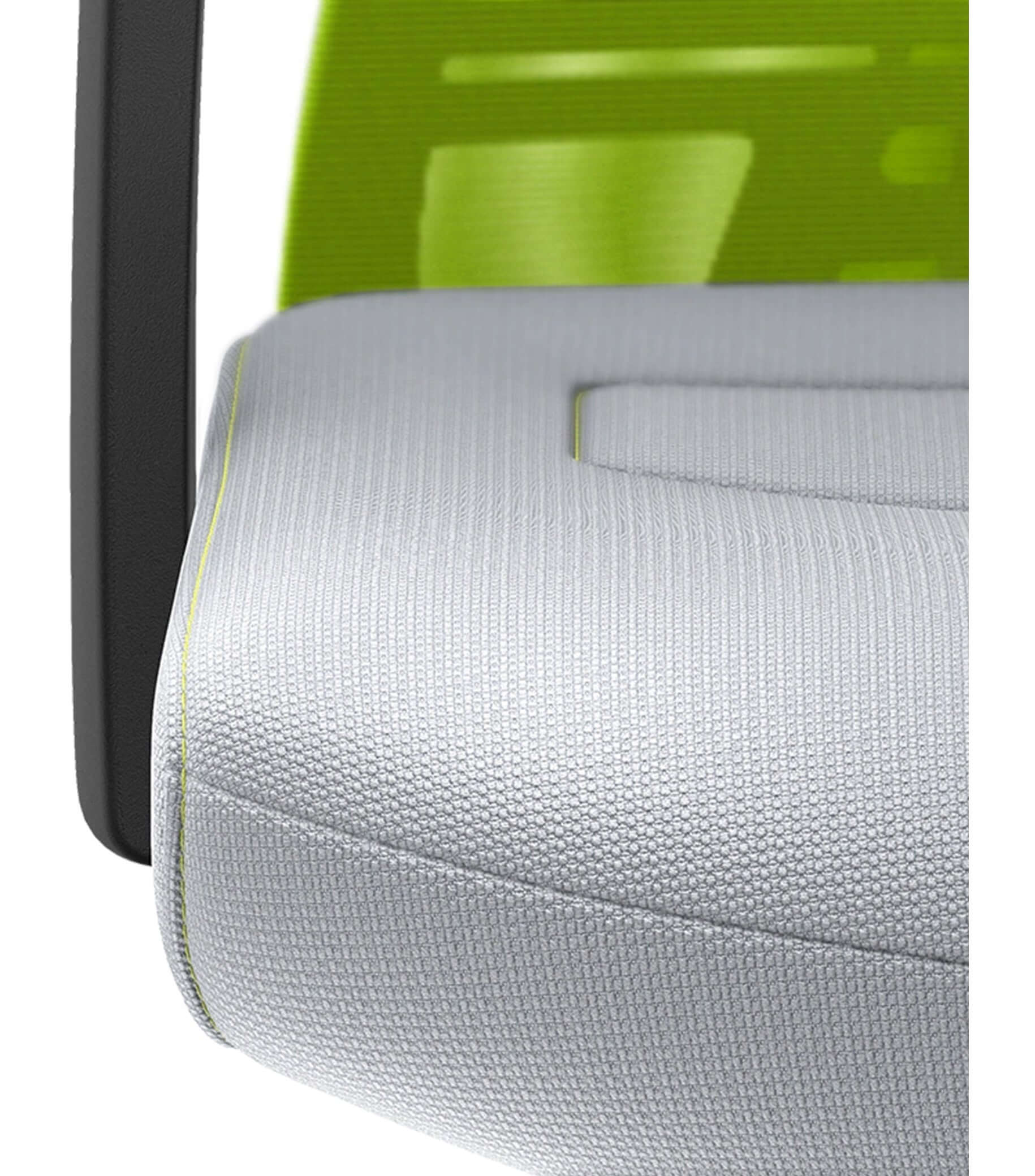 Innovative PURE ACTIVE Edition #08 chair with green mesh back, featuring Smart-Spring technology for ergonomic, active seating.