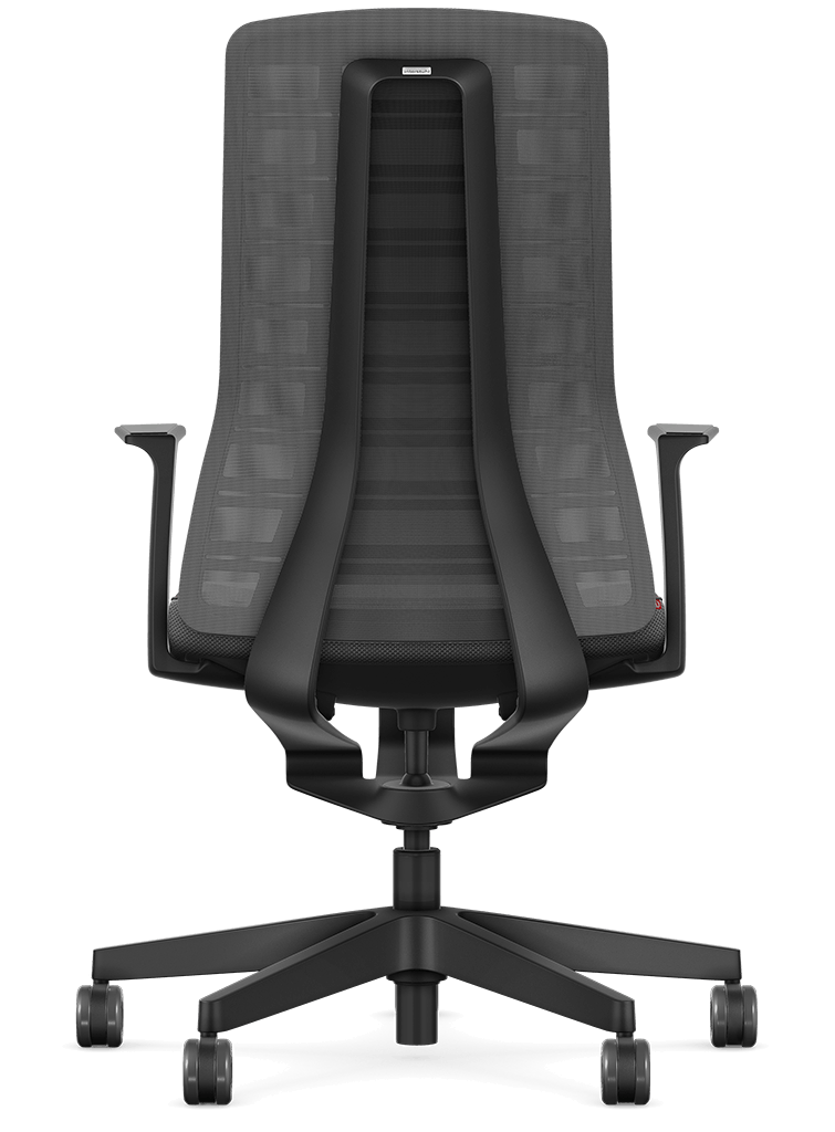 Ergonomic office chair with anthracite mesh back and T-armrests featuring Smart-Spring technology for active sitting and mobility.