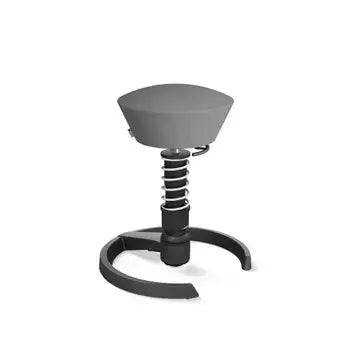 Swopper active chair in grey microfibre with Aeris 3D technology, ergonomic design for dynamic sitting and vertical movement.