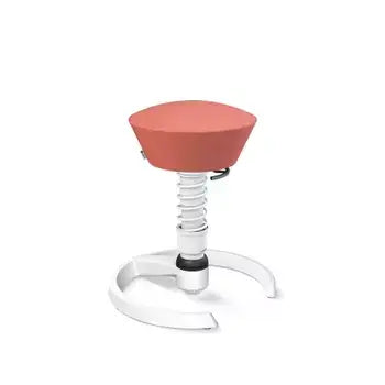 Pink Swopper active chair with ergonomic design and 3D movement technology, featuring a stylish wool blend cover.