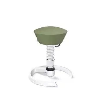 Green and beige Swopper active chair with Aeris 3D technology for ergonomic seating and vertical rocking motion.