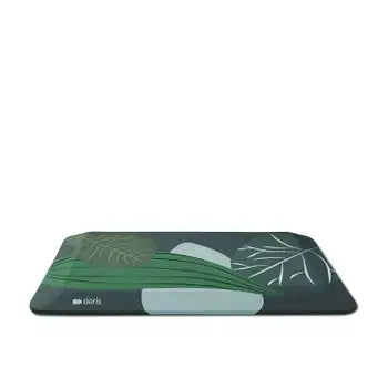 Ergonomic office mat with jungle print design for comfortable standing work, featuring dual-layer construction by Aeris Muvmat.