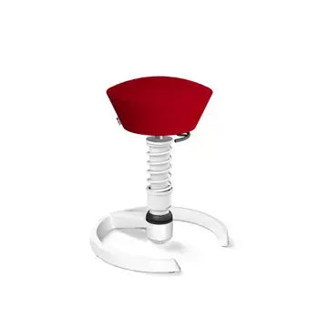 Swopper active chair in red microfibre featuring Aeris 3D ergonomic technology for enhanced comfort and movement.
