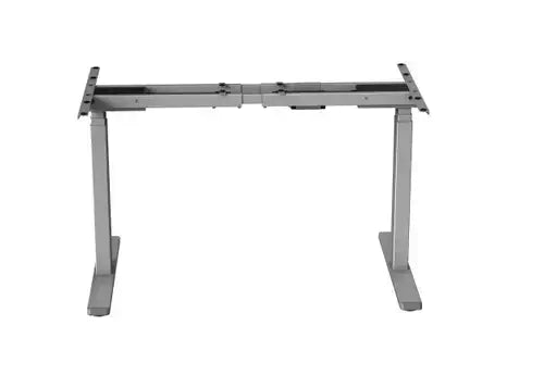 GetUpDesk Duo grey electric desk frame with adjustable legs for ergonomic workstations.