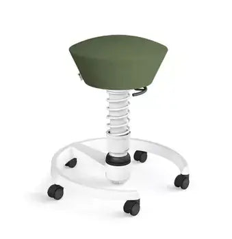 Green Aeris Swopper active chair with ergonomic design and 3D movement technology for enhanced office comfort and flexibility.