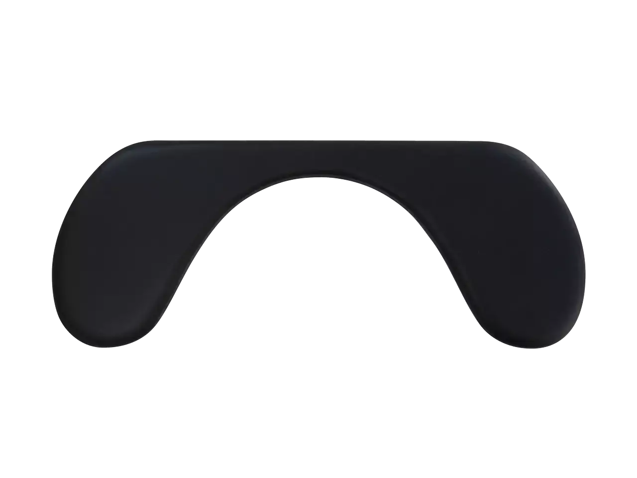 Arm support in black artificial leather, symmetric design for ergonomic comfort, 57.5 cm, prevents strain and carpal tunnel syndrome.