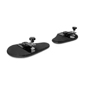 Universal arm support, 2-part design in black artificial leather, ergonomic and stylish for enhanced work comfort.