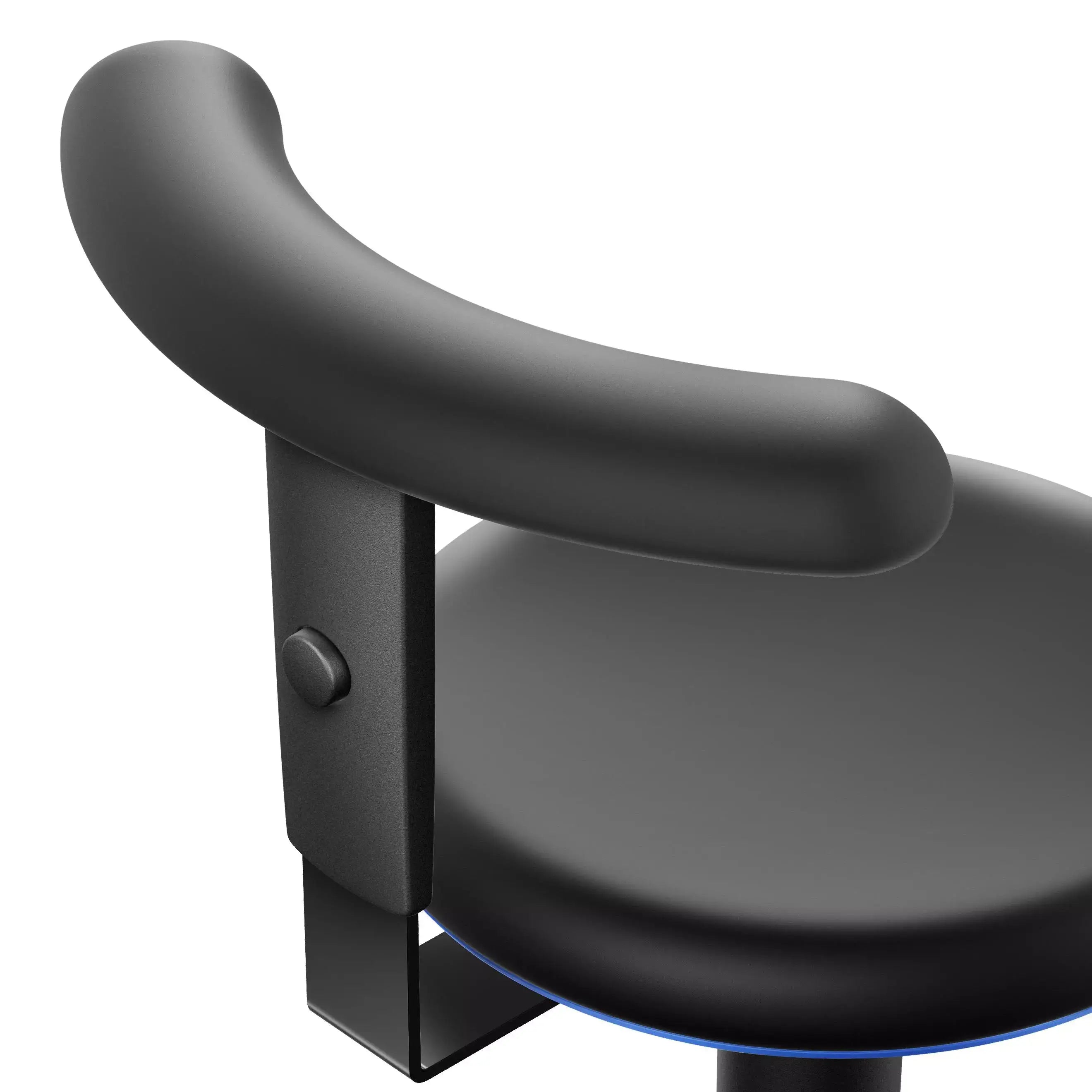 CleanErgo Stool in artificial leather, featuring ergonomic design for industrial environments by Bimos.