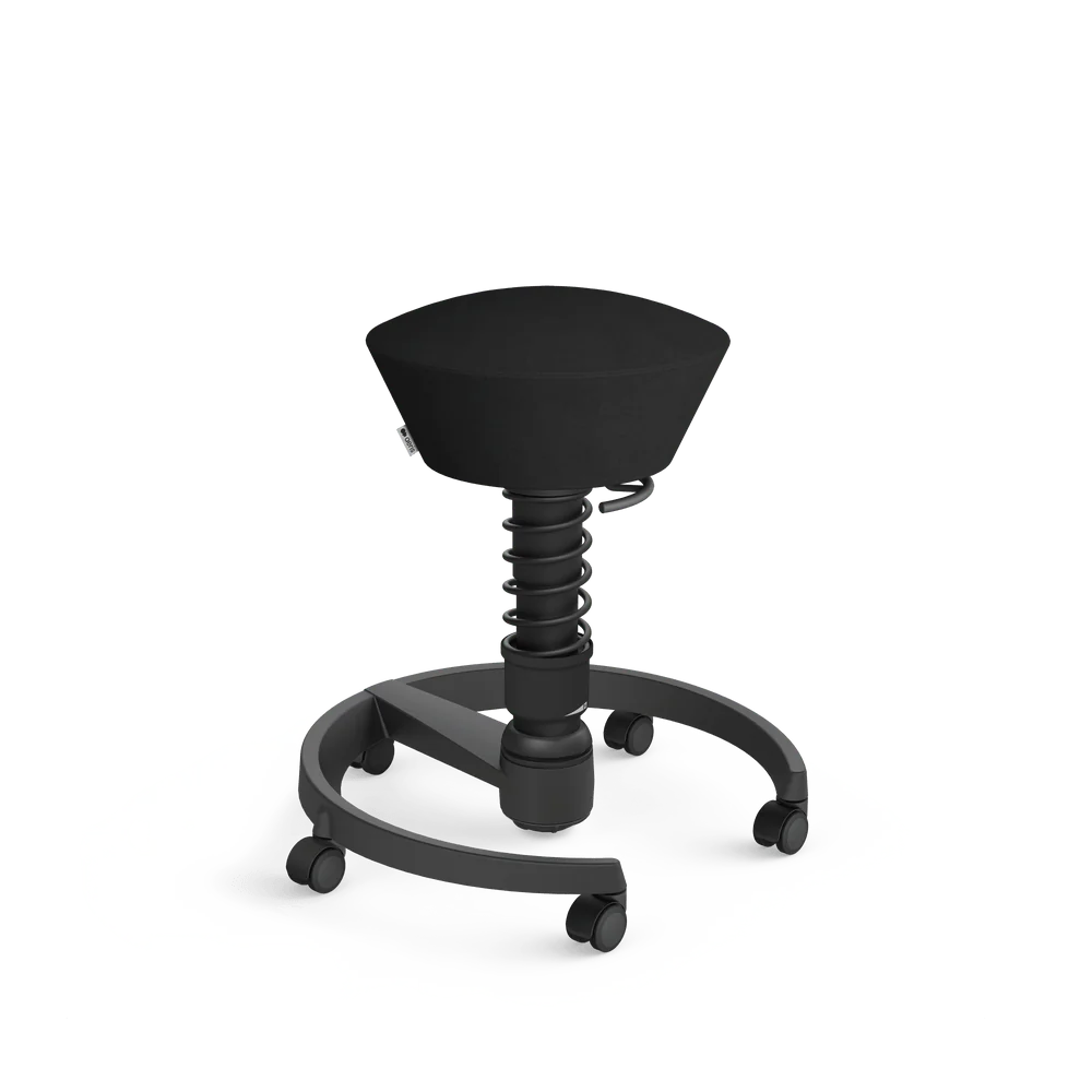 Swopper, black Comfort microfibre, black frame, castors
