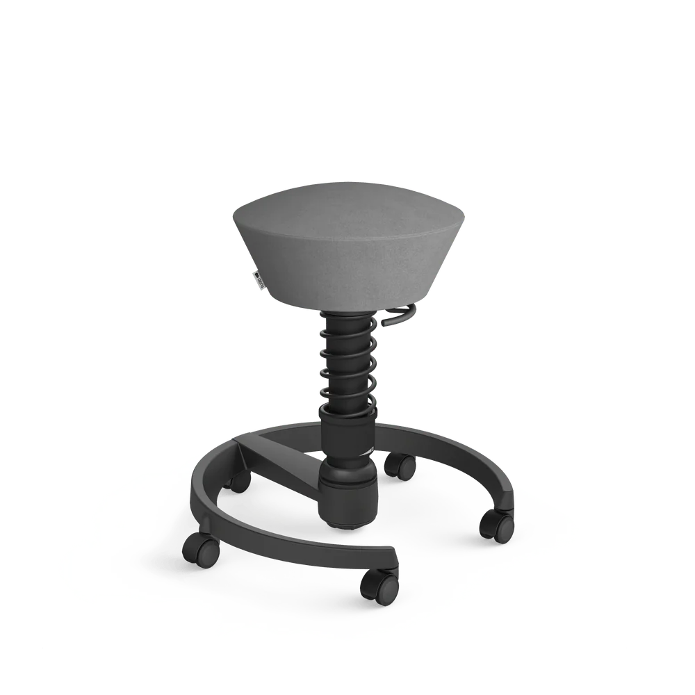 Swopper, grey Comfort microfibre, black frame, castors