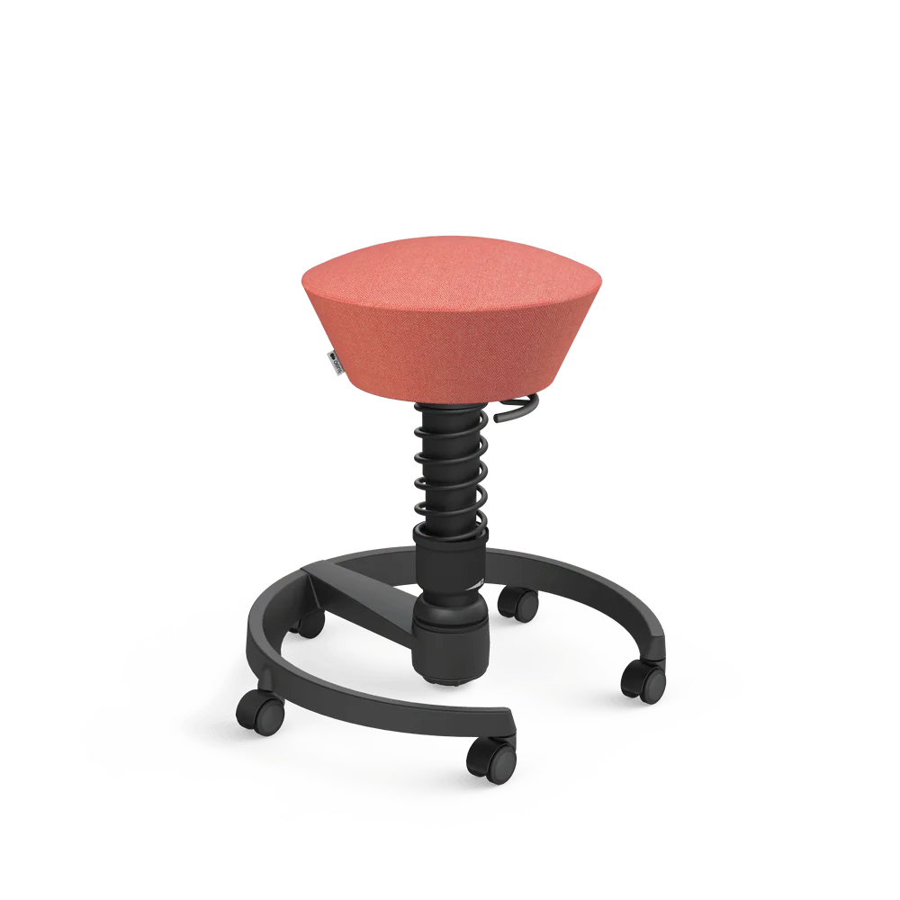 Swopper, pink-red mélange Capture wool blend, black frame, castors