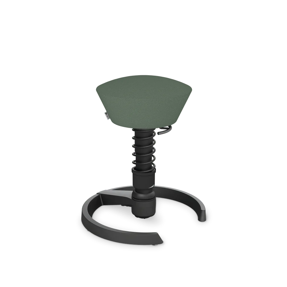 Swopper, pale green mélange Cura recycled polyester, black frame, glides