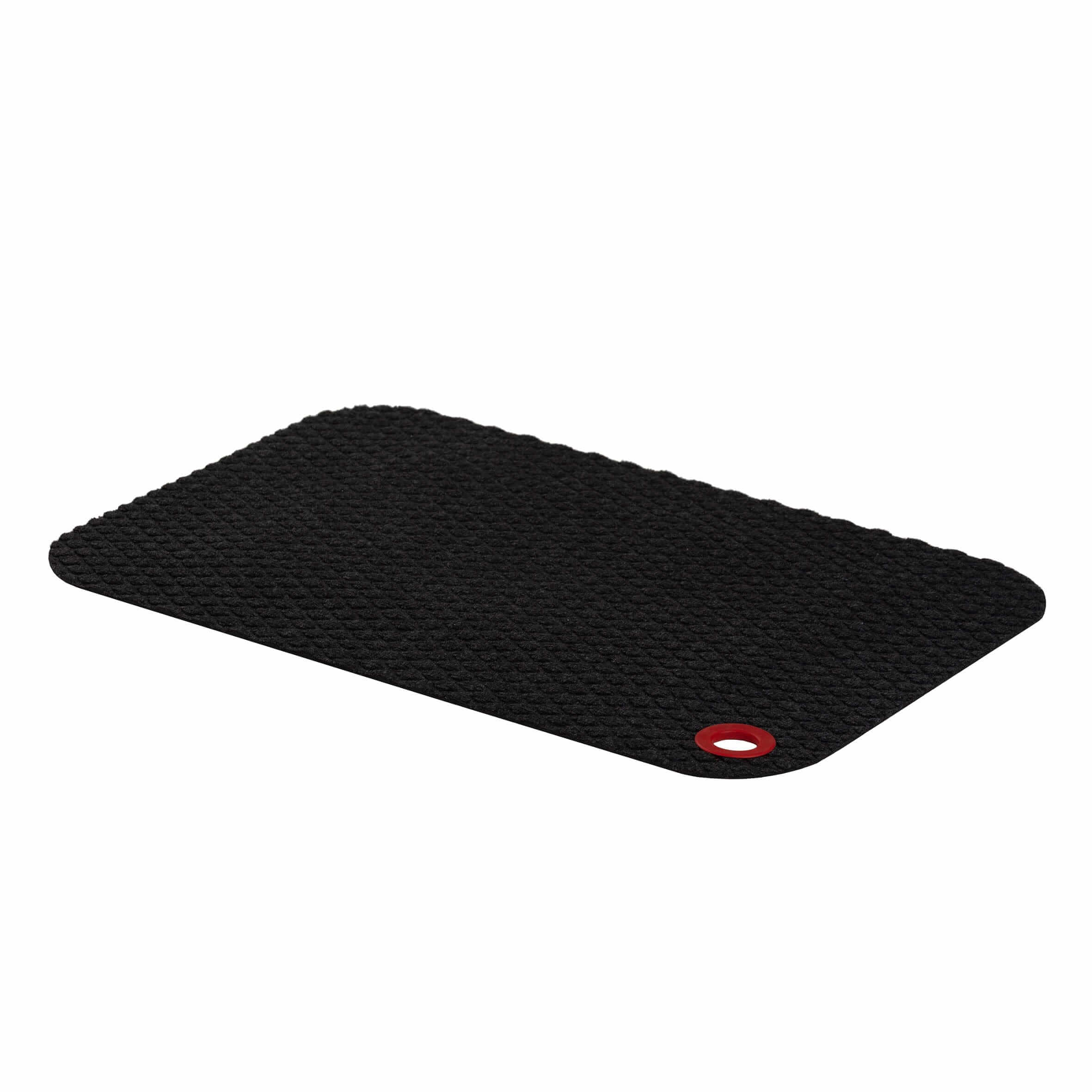 StandMat Textile fabric-covered workstation mat for active standing and back support in offices and homes