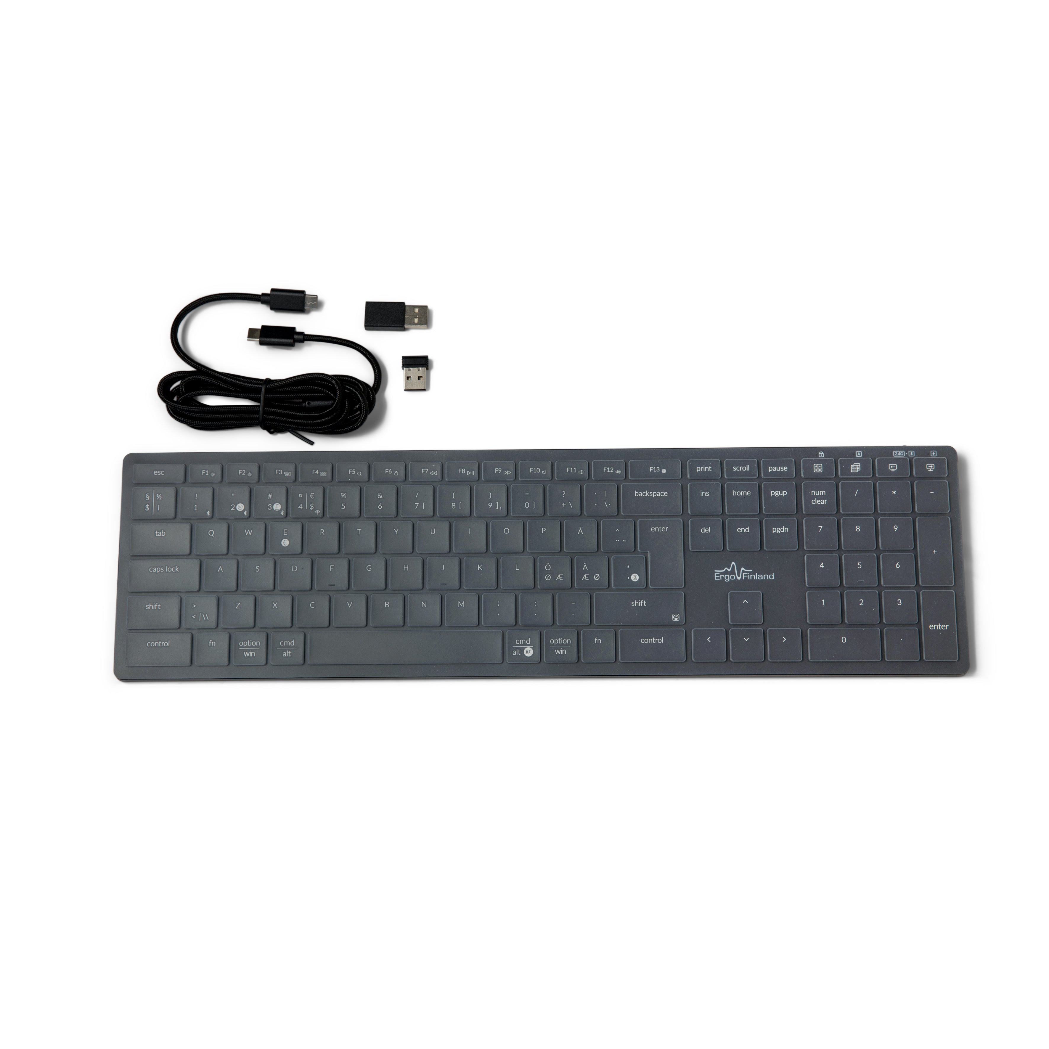 NordType X3 – 3-in-1 näppäimistö – musta