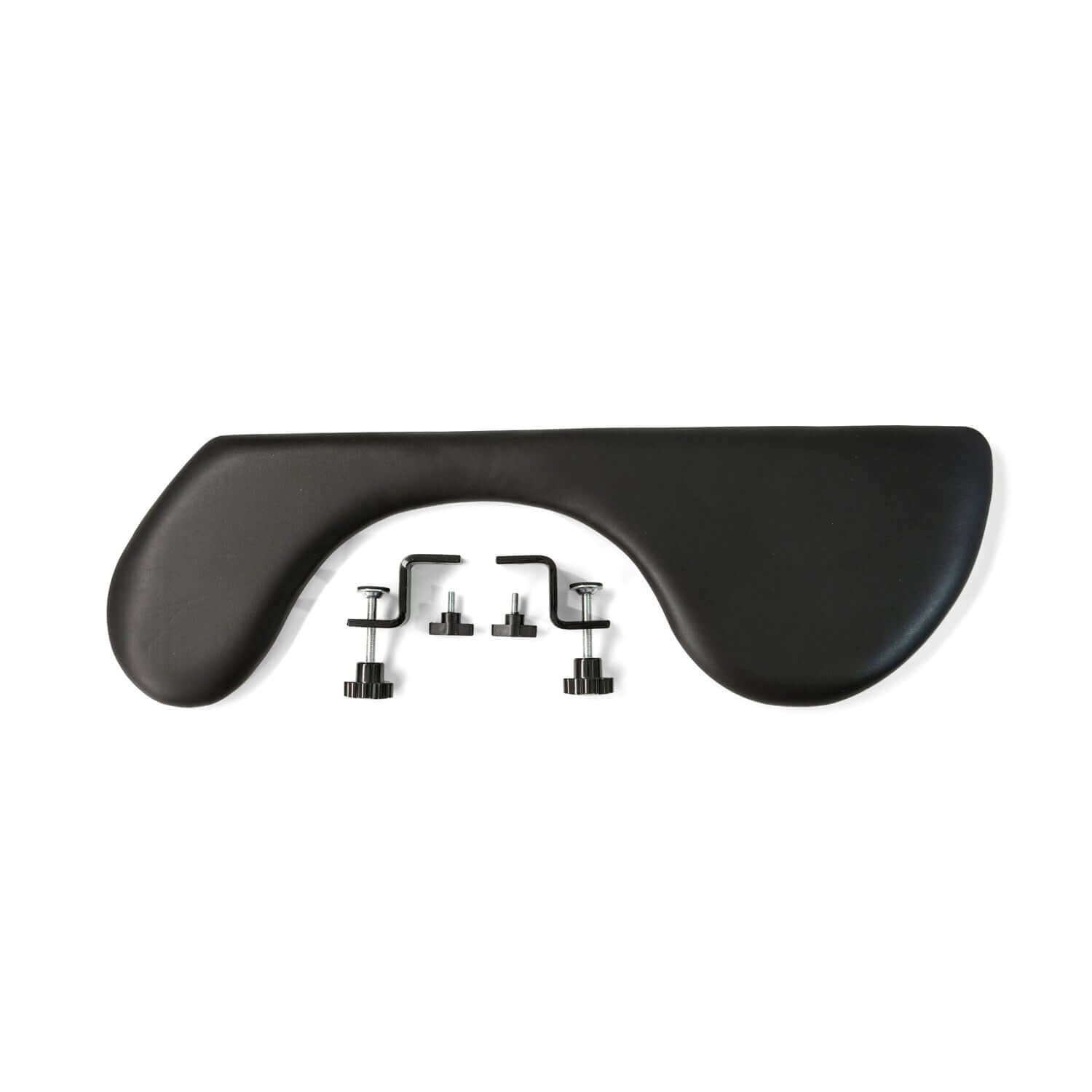 Ultra Slim Ergonomic Elbow Support with mounting brackets, 67 cm, black artificial leather, ideal for ultra-low keyboards.