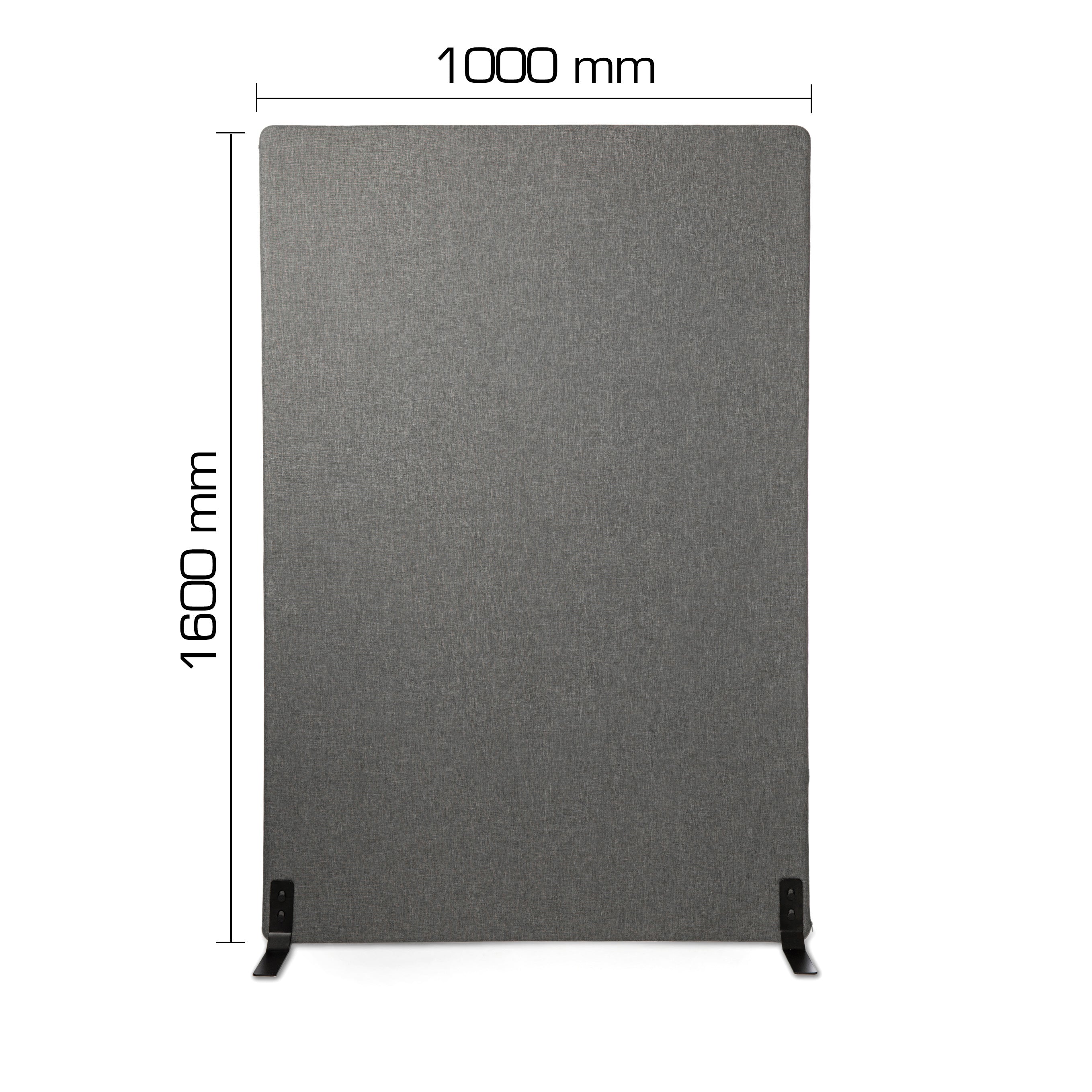 Grey soundproof screen 1000x1600 mm for distraction-free work environment, Savio 09 model, room divider.