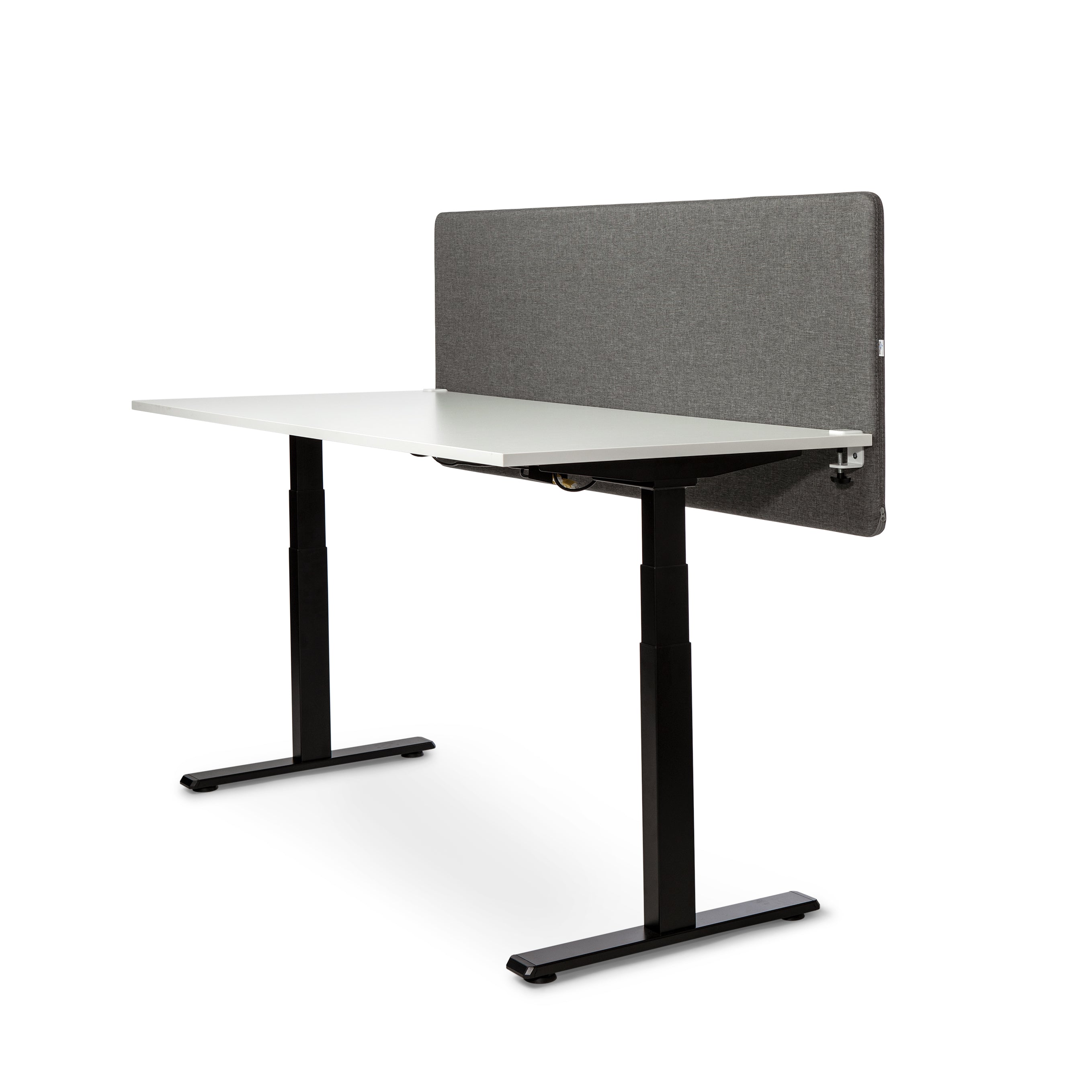 Grey soundproof desk screen 2000x650mm for privacy and productivity enhancement in open office environments