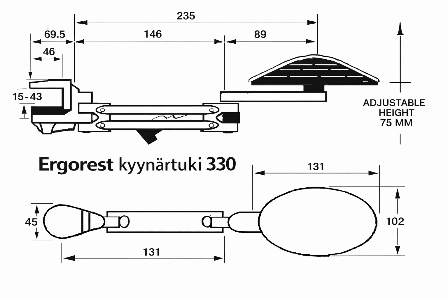 Ergorest armbågsstöd 330