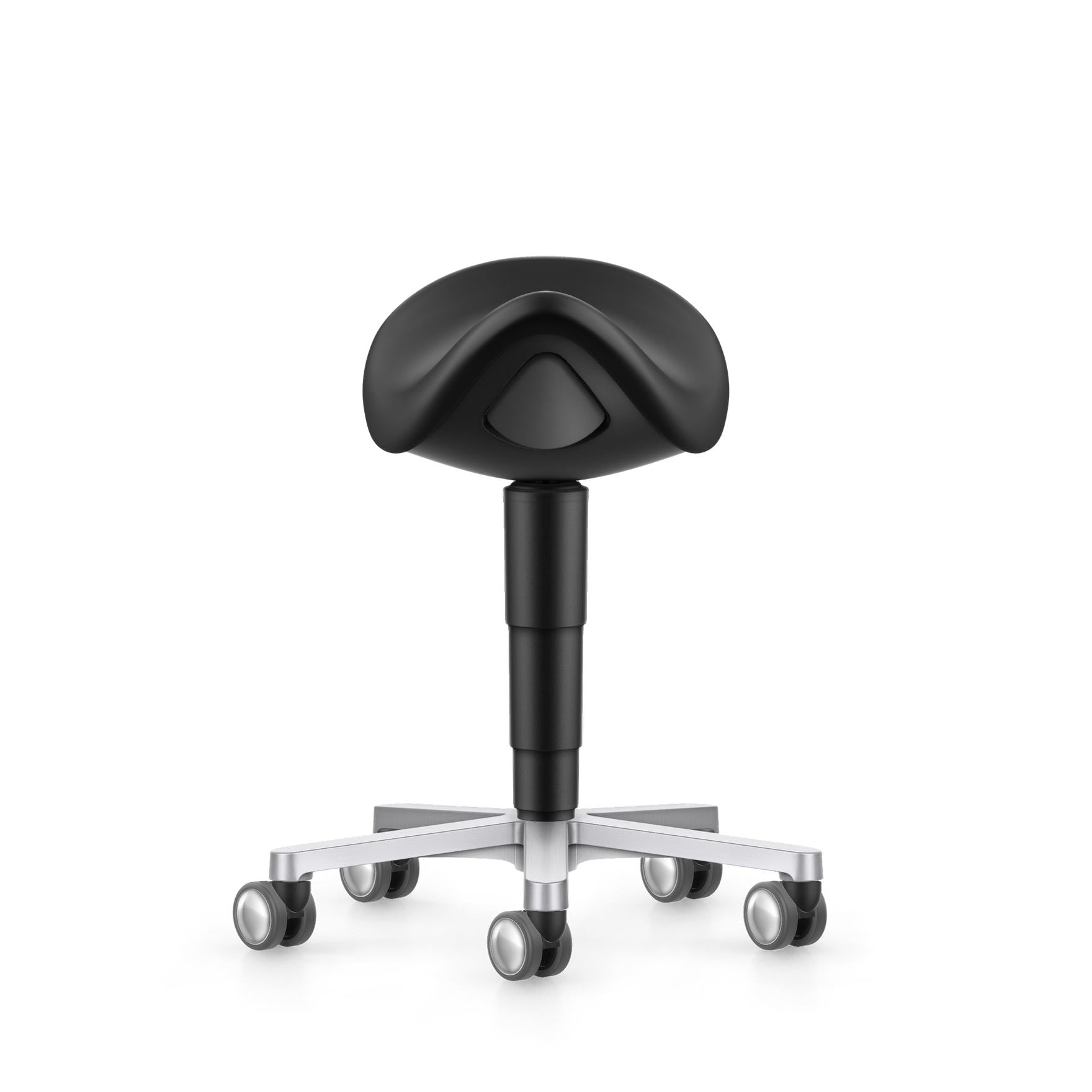 Stool laboratorio/medical satulatuoli, musta keinonahka