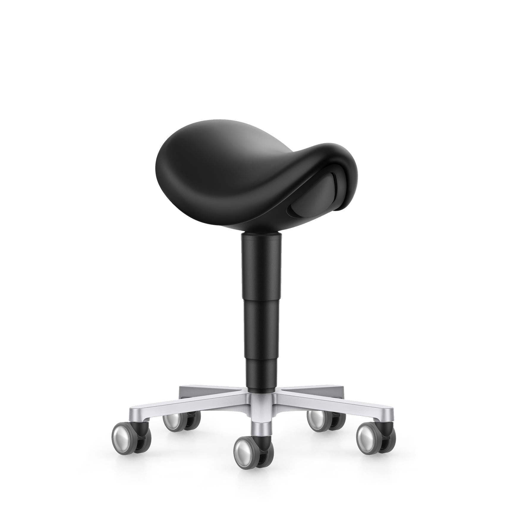 Stool laboratorio/medical satulatuoli, musta keinonahka