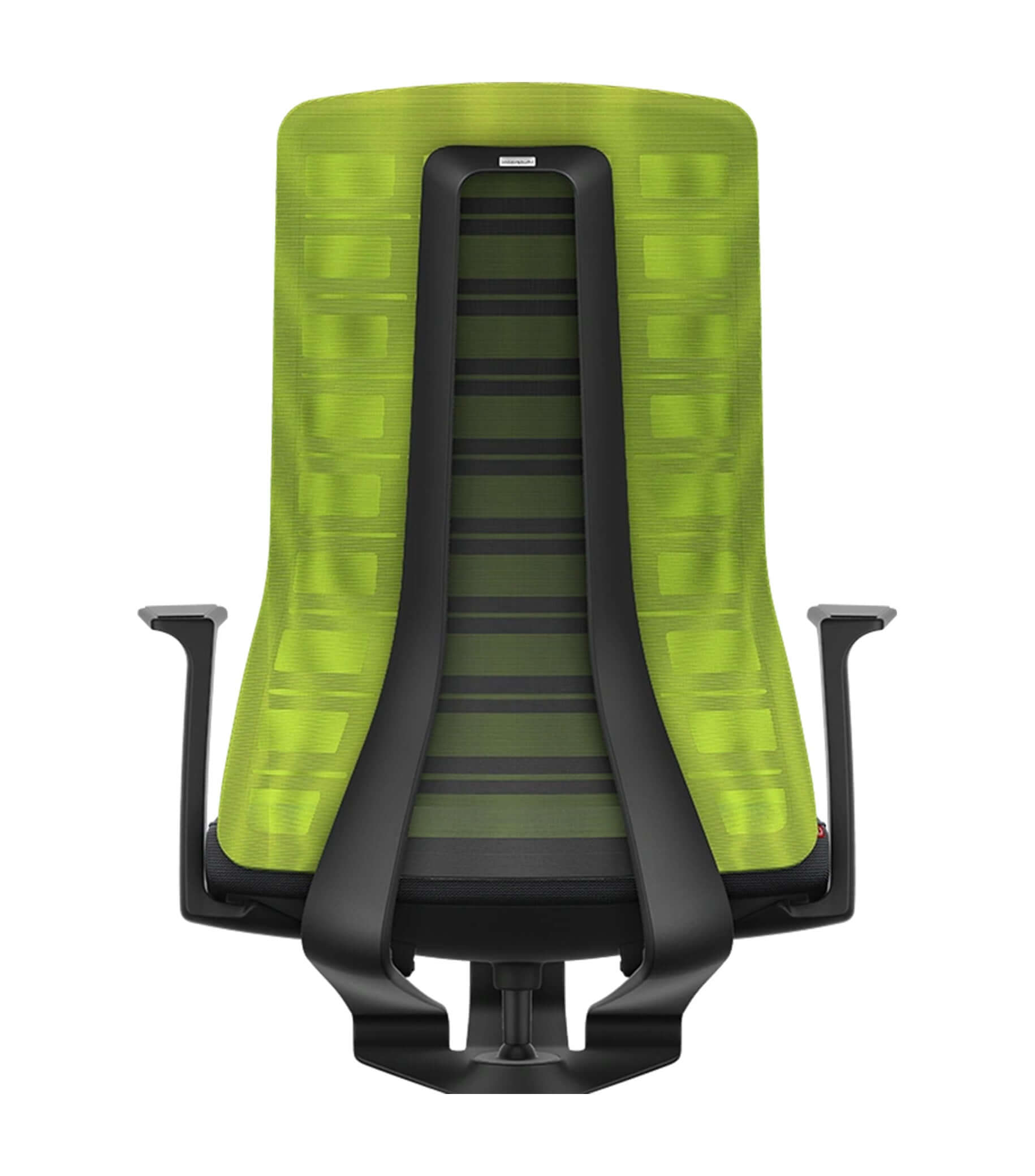 Green mesh back chair with Smart-Spring technology for ergonomic sitting, featuring fixed T-armrests and optional 4D armrests.