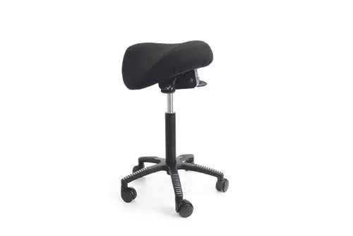 Soft saddle chair, black fabric