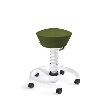 Green wool blend Swopper active chair with 3D ergonomic design and vertical rocking feature on casters.