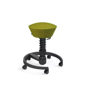 Green wool-blend Swopper active chair with 3D ergonomic technology for office comfort and mobility