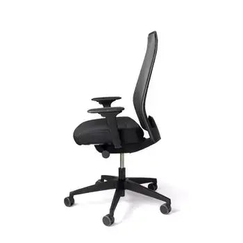 Side view of EVERYis1 office chair with mesh backrest and ergonomic design, ideal for versatile work environments.