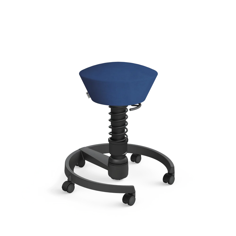 Swopper, blue Comfort microfibre, black frame, castors
