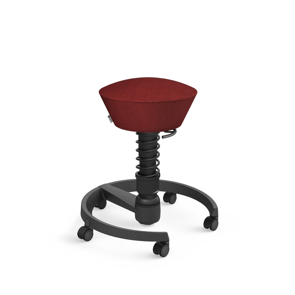 Swopper, dark red mélange Capture wool blend, black frame, castors