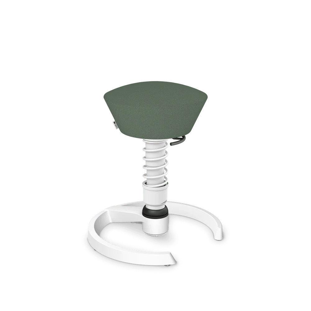 Swopper, pale green mélange Cura recycled polyester, white frame, glides