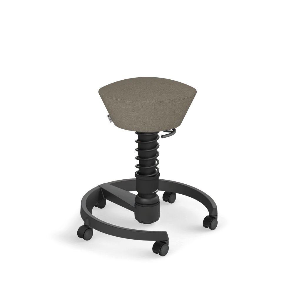 Swopper, beige mélange Cura recycled polyester, black frame, castors