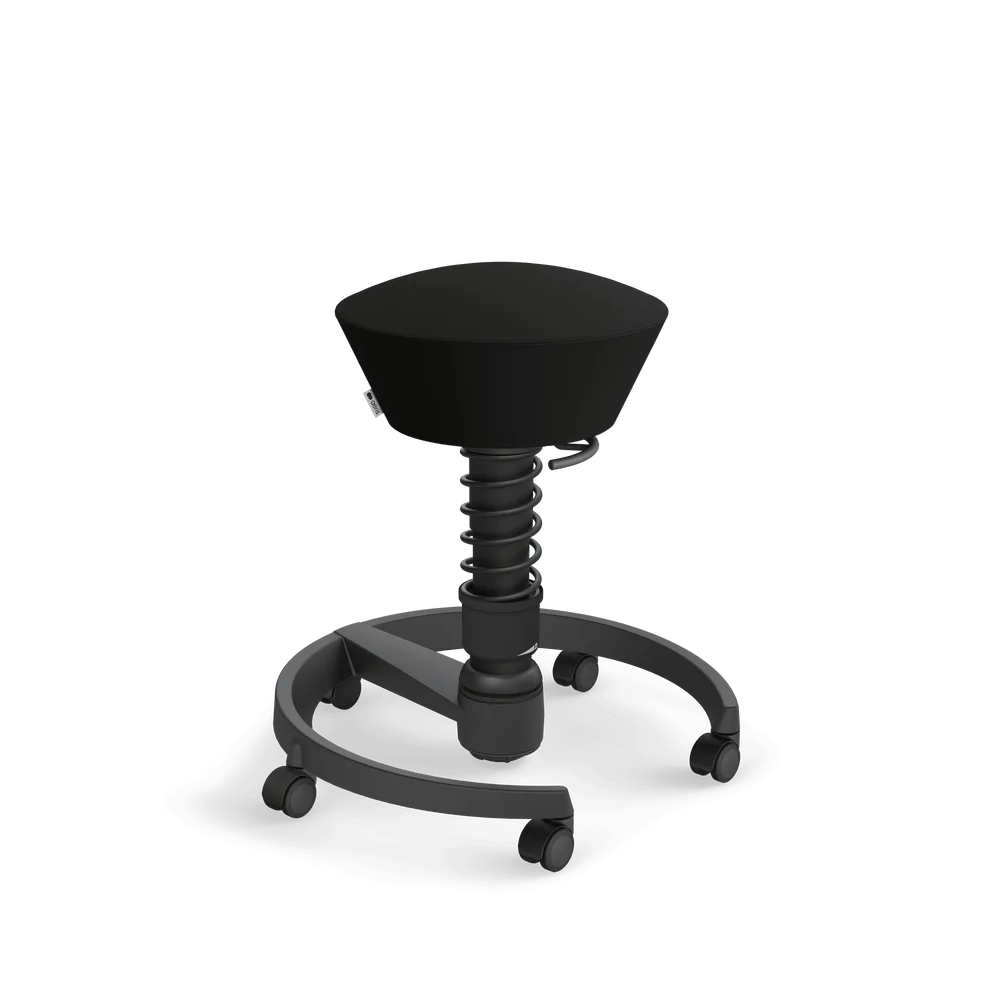 Swopper, black Mediflex artificial leather, black frame, castors