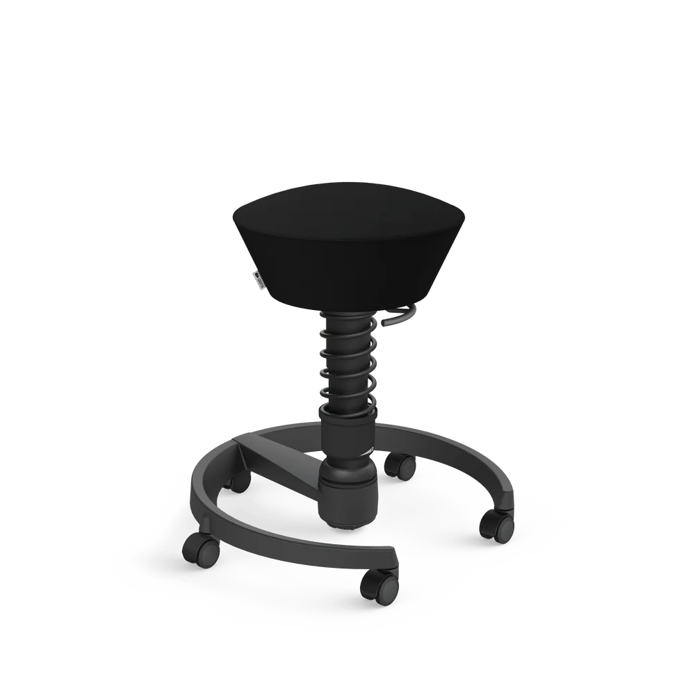 Swopper, black Select wool blend, black frame, castors