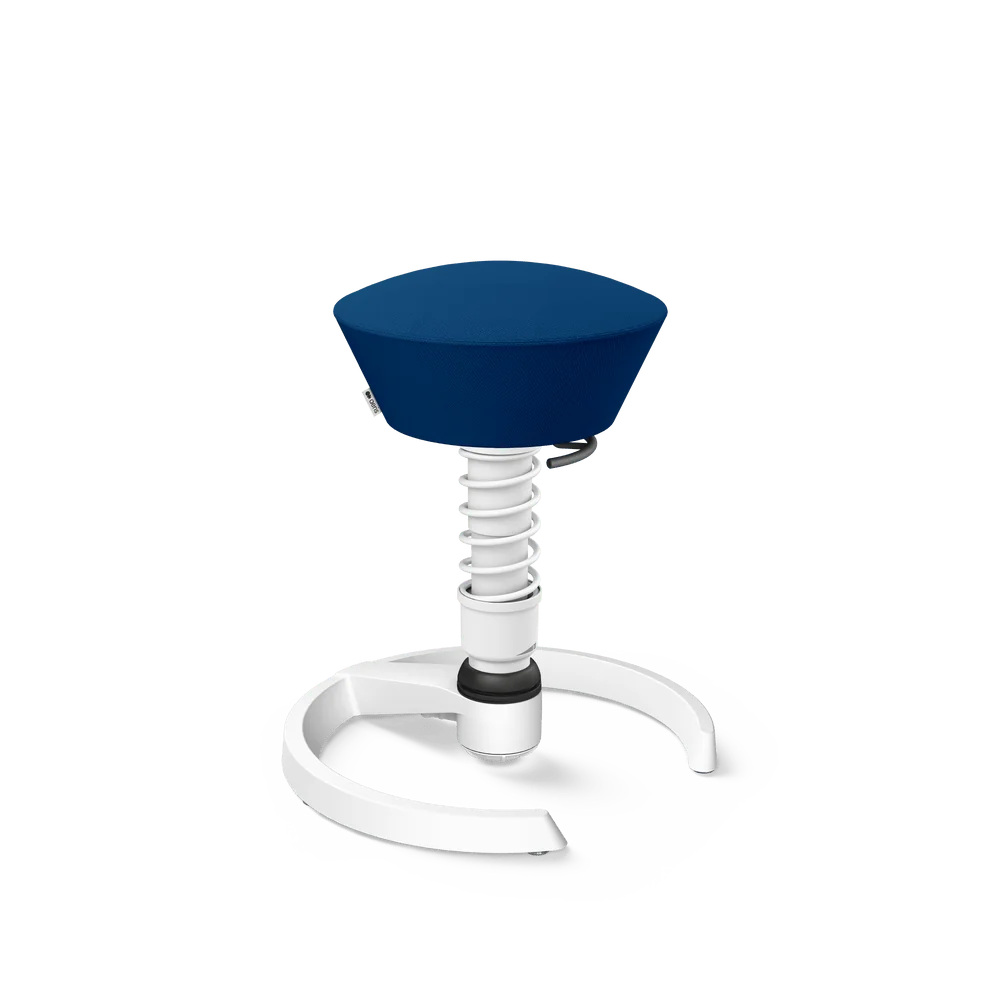 Swopper, blue Select wool blend, white frame, glides